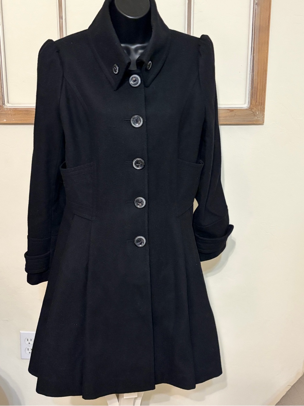 Jessica Simpson Women’s Black Wool Blend Coat